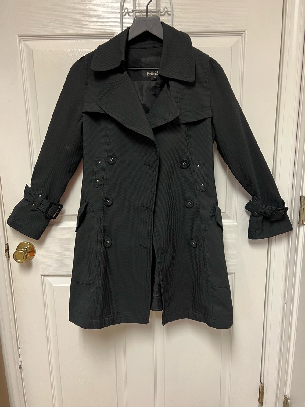 Bellvilles Black Double-Breasted Trench Coat